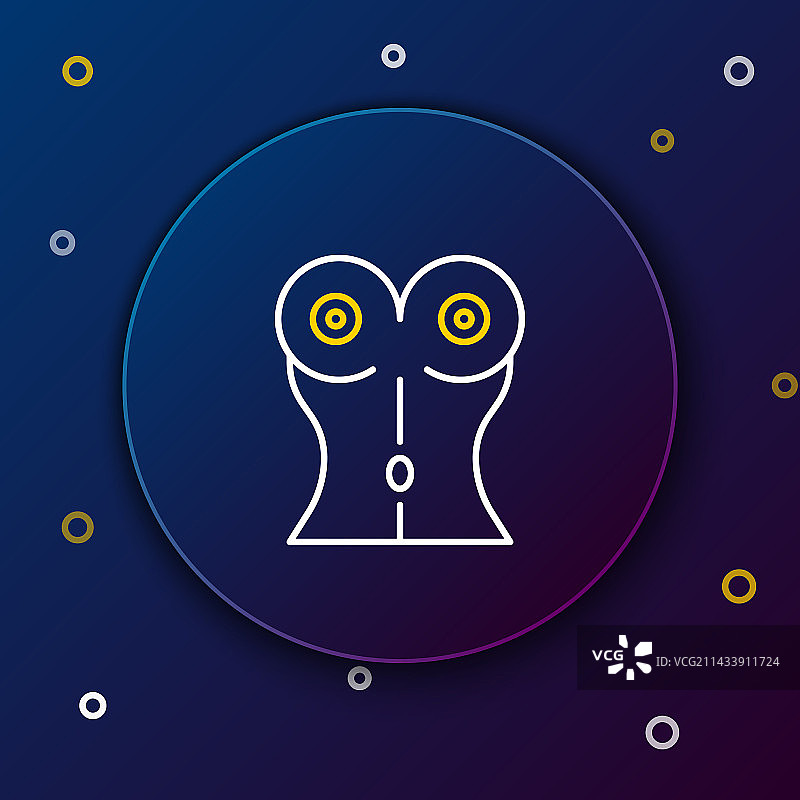 蓝色背景上的线条女性腰部图标图片素材