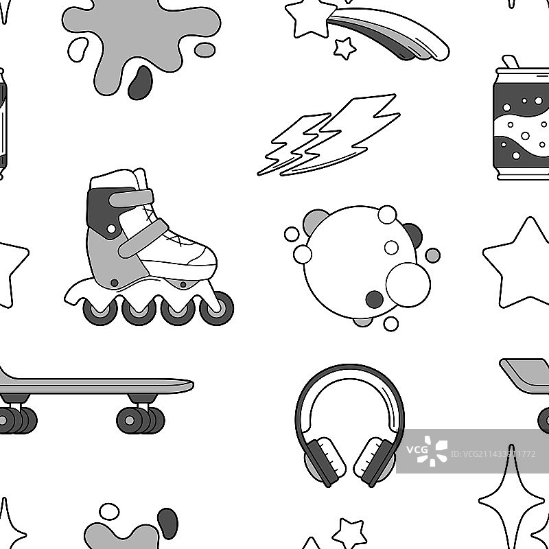 单色时尚物品无缝图案图片素材