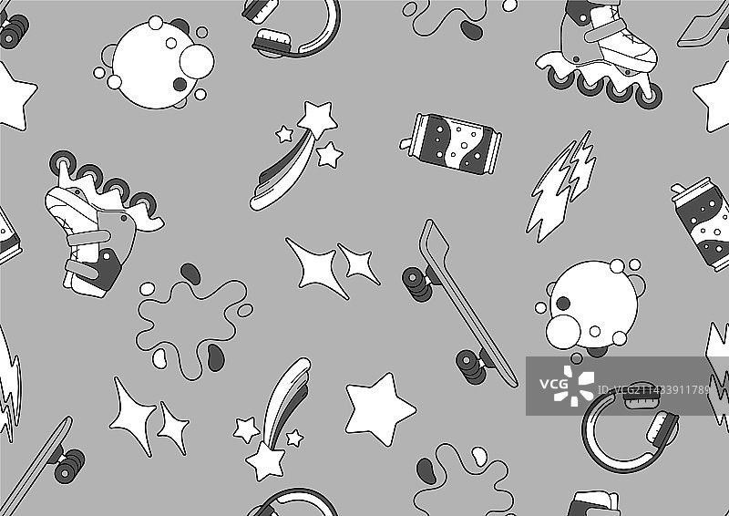 单色时尚物品无缝图案图片素材