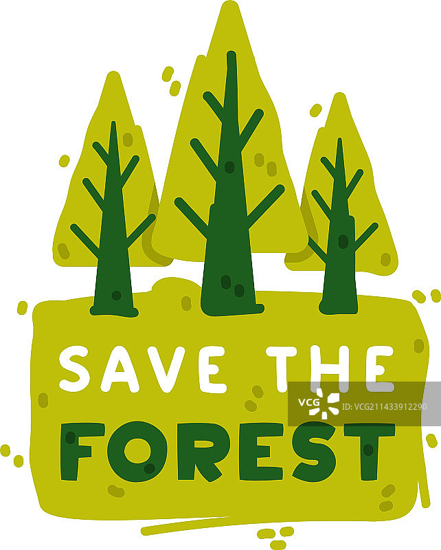 保护森林生态徽章和绿色环保标签图片素材