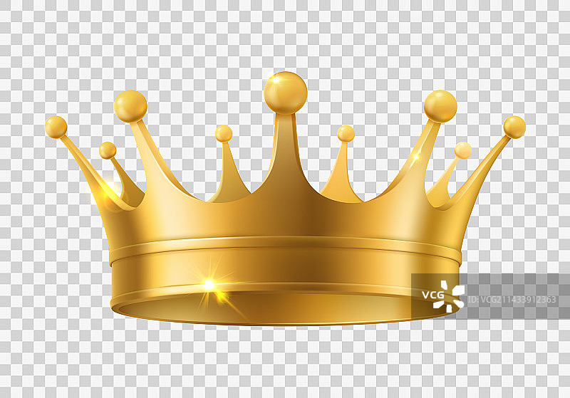 国王或女王逼真金色闪亮皇冠图片素材