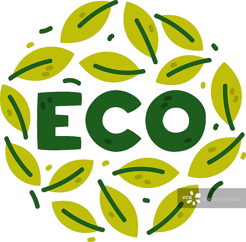生态徽章和绿色环保标签或贴纸图片素材