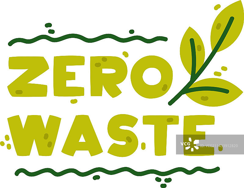 零浪费徽章和绿色生态标签图片素材