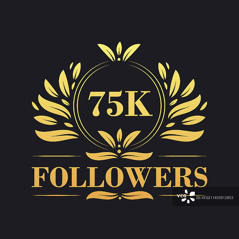 庆祝7.5万粉丝的豪华设计图片素材