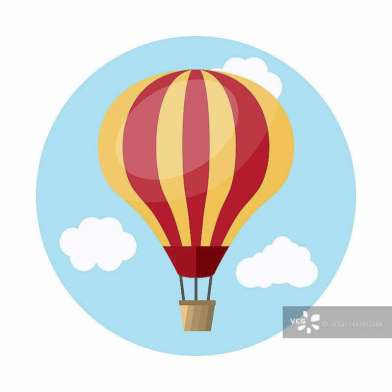 天空中的红黄色气球图片素材