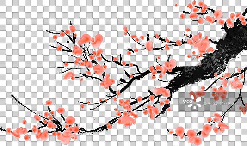 手绘中国风梅花免扣元素图片素材