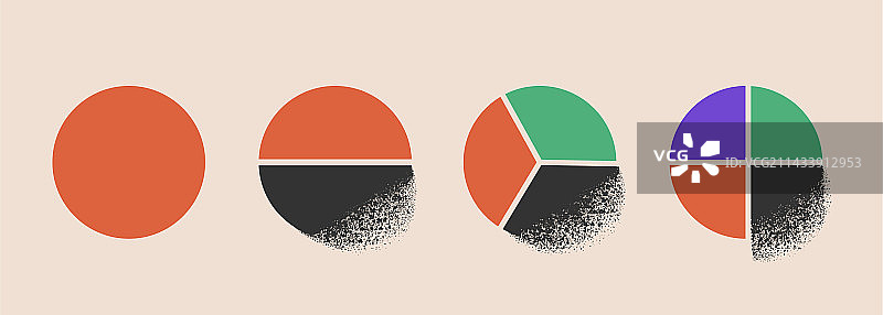 野兽派风格圆形分割标志图片素材
