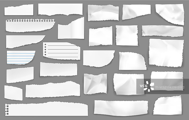 白色撕裂纸张碎片素材图片素材