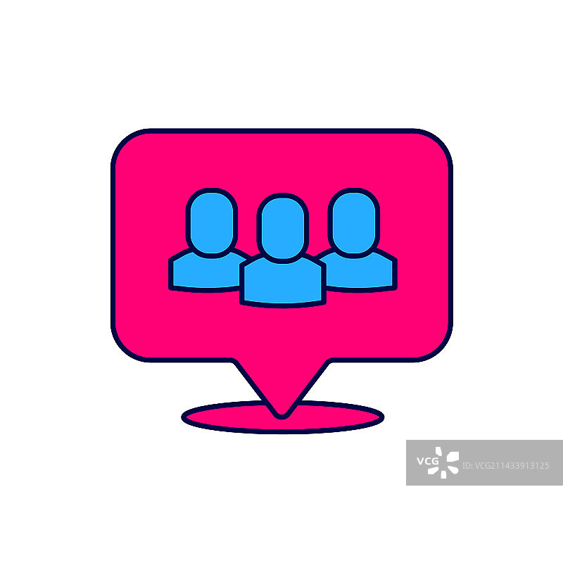 填充轮廓项目团队基础图标图片素材