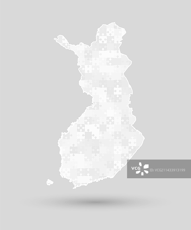 白色拼图芬兰创意地图图片素材