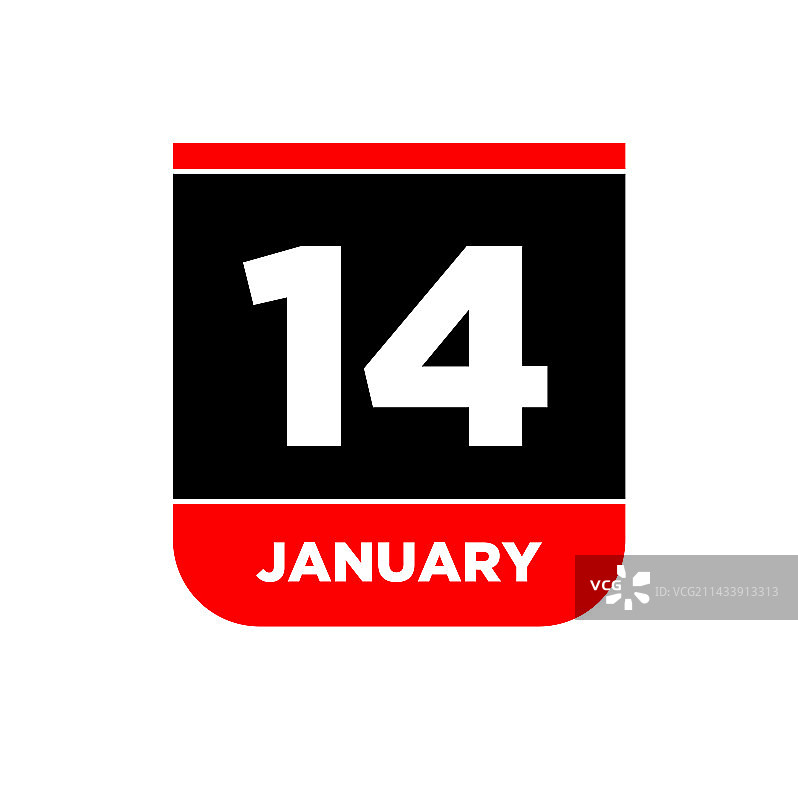 1月14日日历图标卡片图片素材