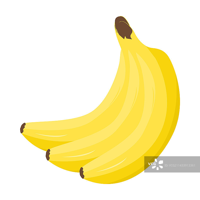 白色背景上的三根成熟香蕉图片素材