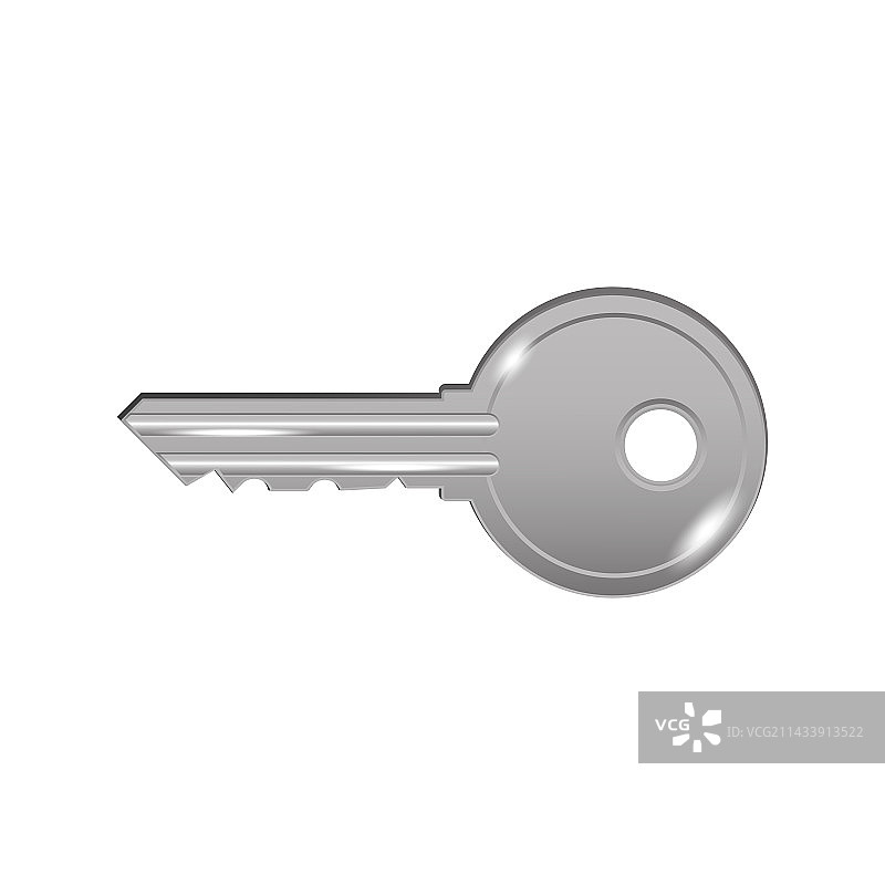 银色钥匙房屋钥匙3D家居图标图片素材