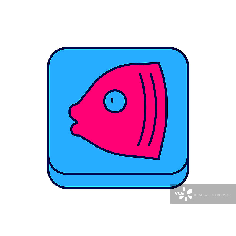 鱼头轮廓图标图片素材