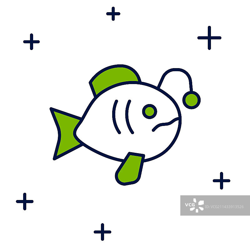 热带鱼轮廓图标图片素材