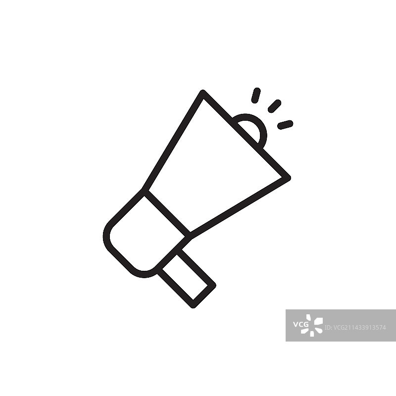 扁平风格的白色背景上的扩音器图标图片素材