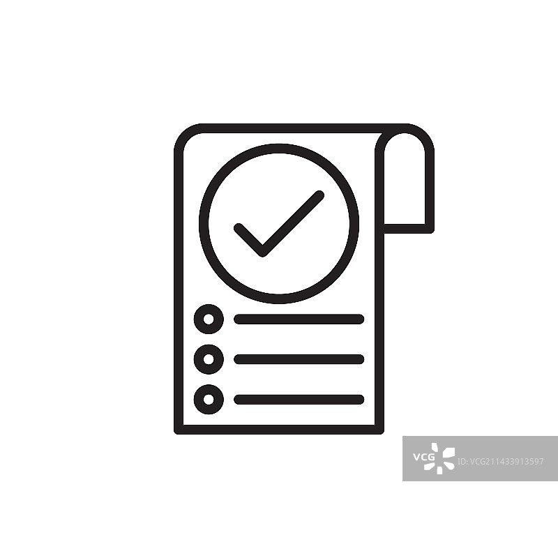 扁平风格的清单图标白色复选标记图片素材