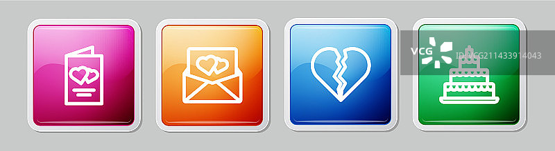 情人节宣传单和心形信封图片素材