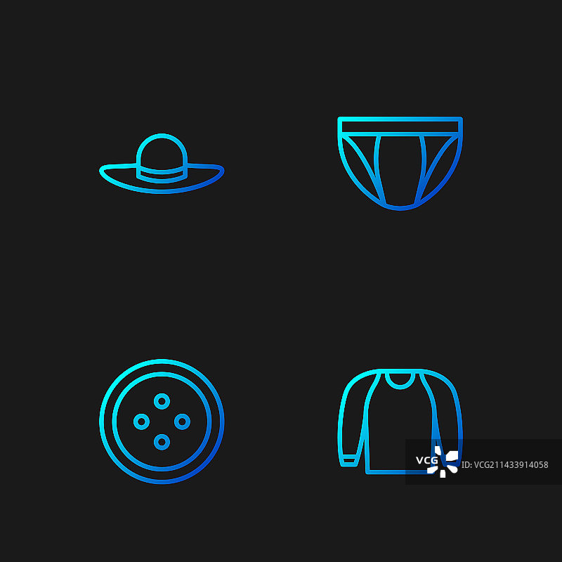 毛衣缝纫纽扣服装线条组合图片素材