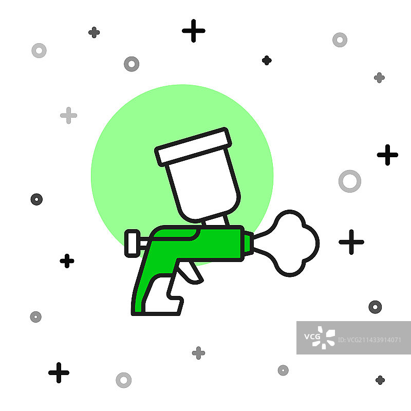 描边填充喷枪图标图片素材