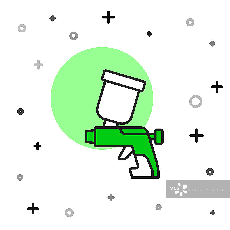 描边填充喷枪图标图片素材