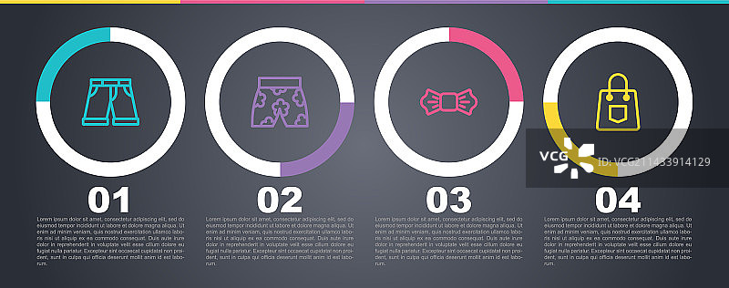 短裤泳裤领结线条素材图片素材