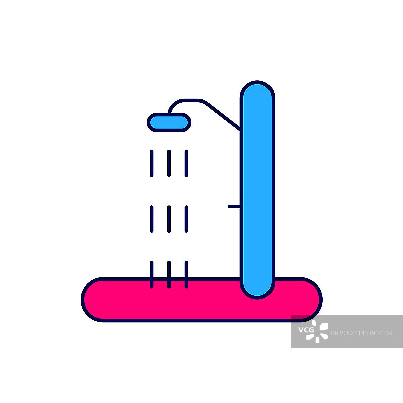 海滩淋浴轮廓图标图片素材