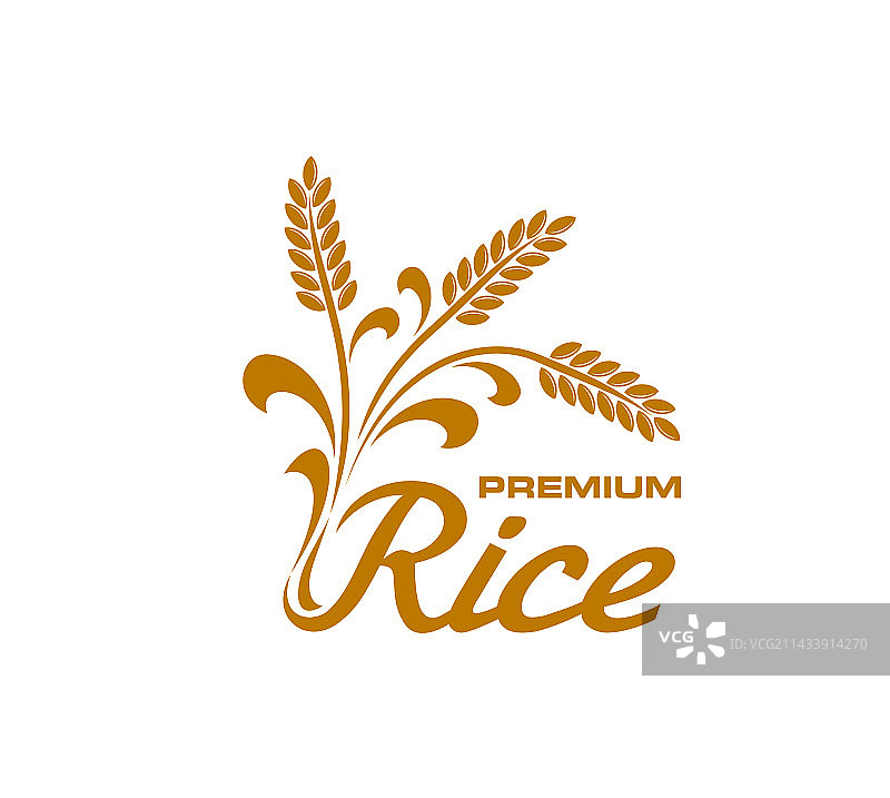 带稻穗的稻米图标图片素材