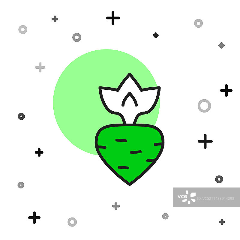 白色背景上的萝卜轮廓图标图片素材