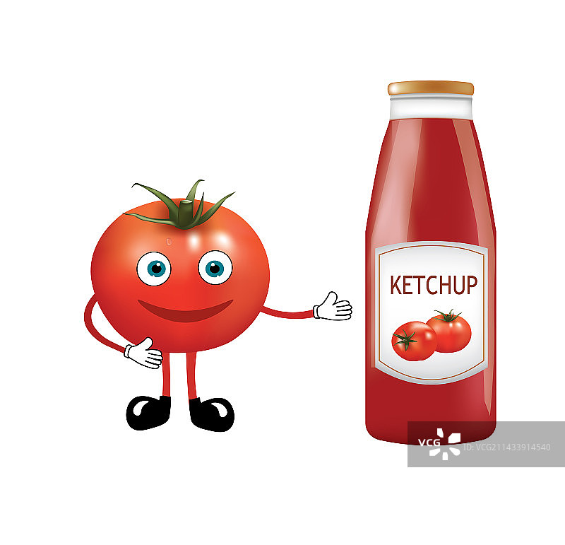 玻璃番茄酱瓶图片素材