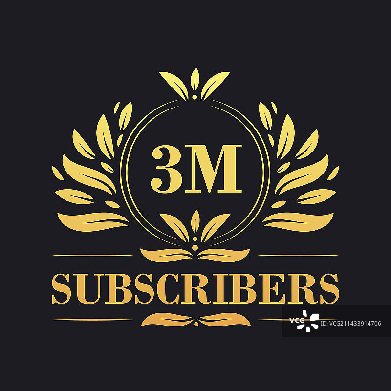 300万订阅者庆祝设计图片素材