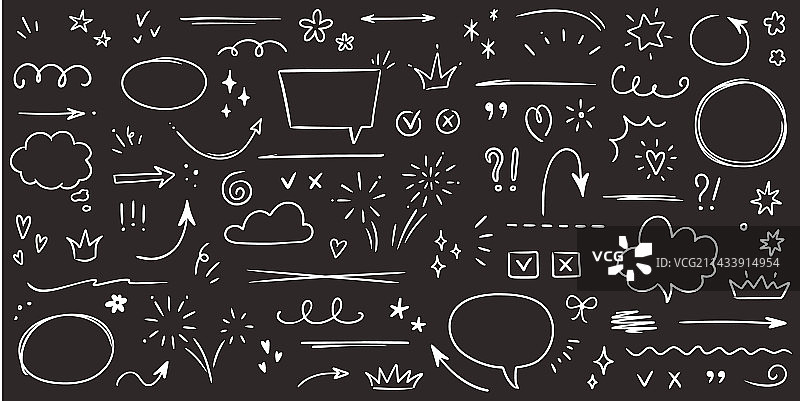 素描强调箭头形状图片素材