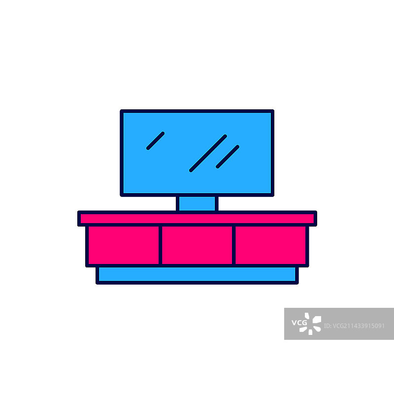 电视柜轮廓图标图片素材