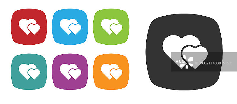 白色背景上的黑色心形图标图片素材