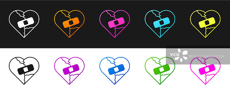 已修复的破碎的心或离婚图标图片素材