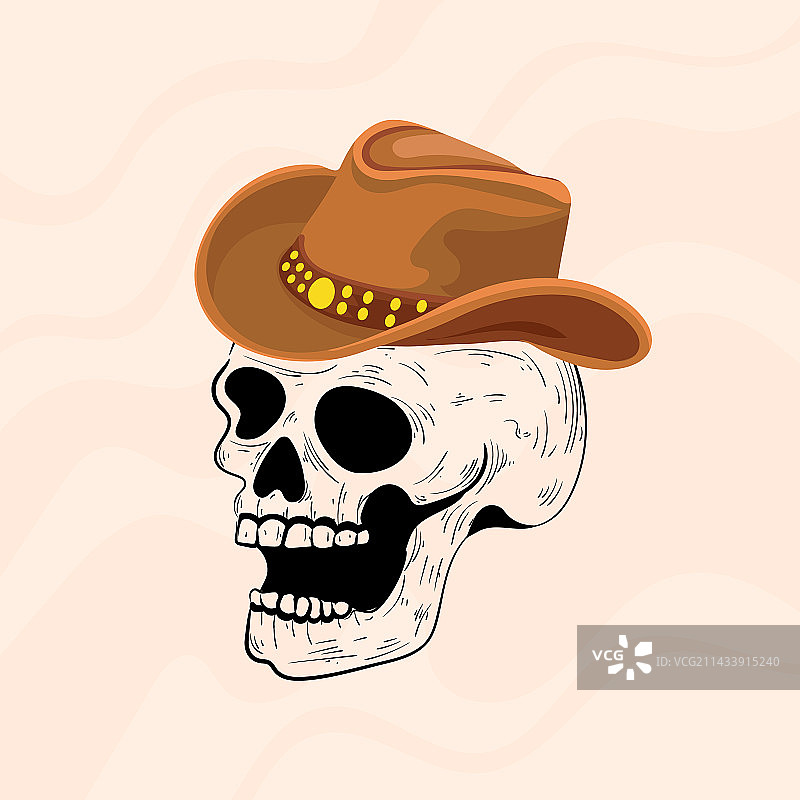 牛仔骷髅头图片素材