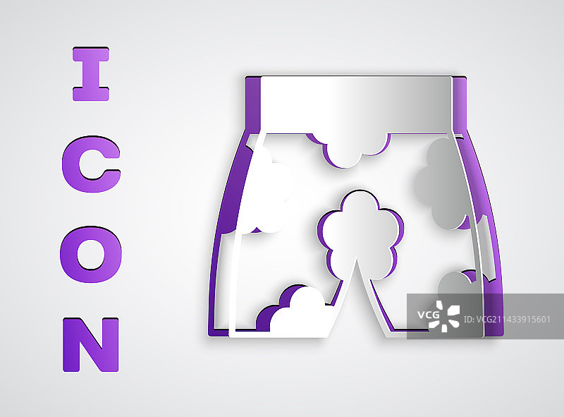 灰色背景上的剪纸泳裤图标图片素材