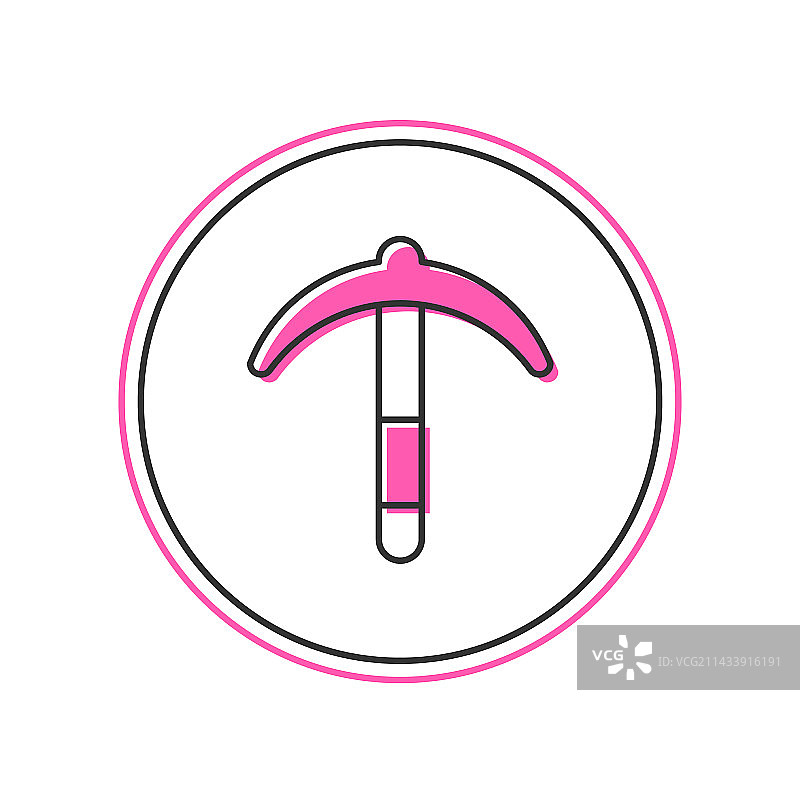 白色背景上的十字镐轮廓图标图片素材