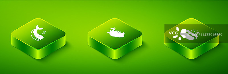 2.5D冰岛地图热狗三明治图片素材