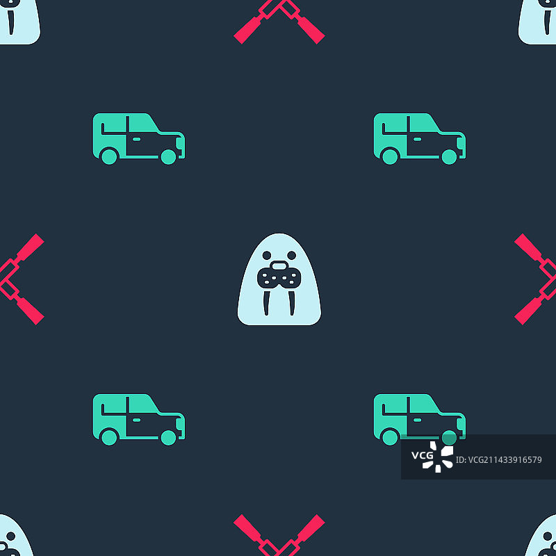 船桨、海象和汽车组合图片素材