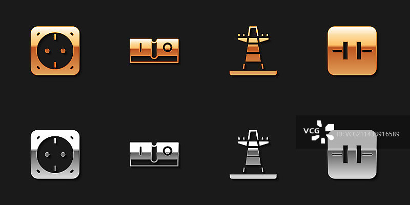 电源插座灯开关塔线套装图片素材