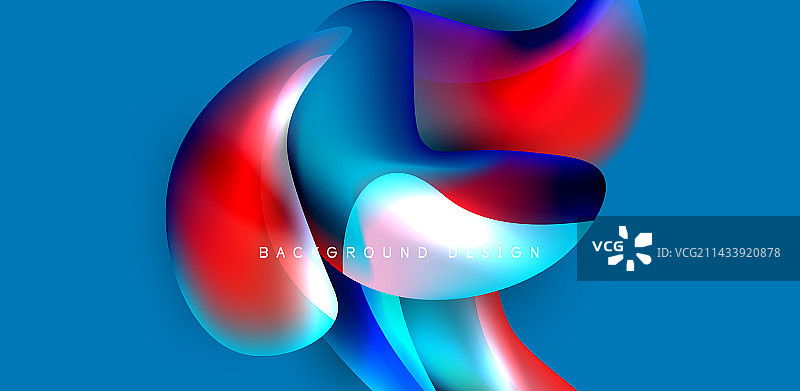 美丽的液体形状与流体的颜色抽象图片素材