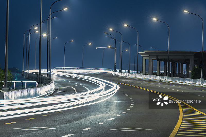 宜昌沿江大道延伸段立交桥夜景图片素材