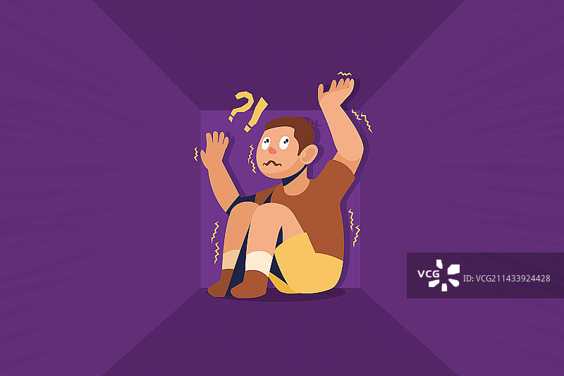 男人患有幽闭恐惧症图片素材