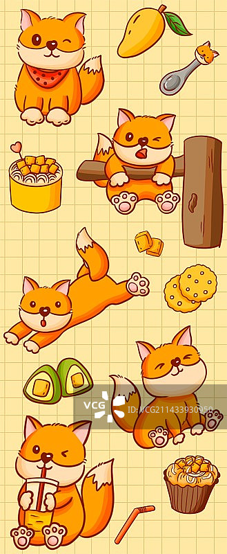 可爱的卡通狐狸图片素材