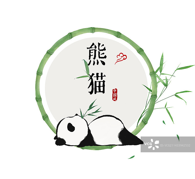 熊猫标签海报设计模板图片素材