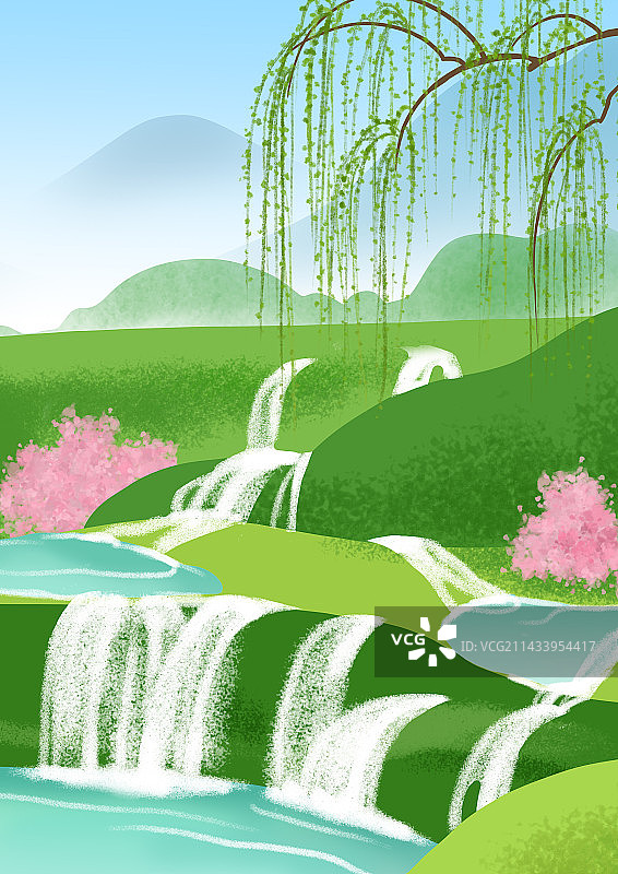 瀑布风景图片素材