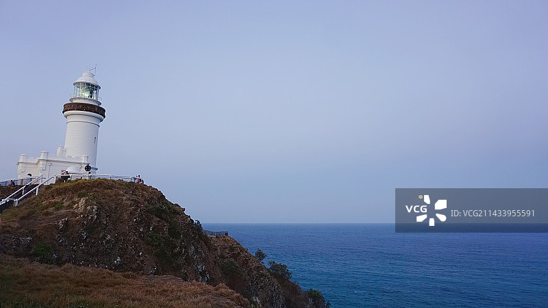 拜伦湾的海和灯塔，澳大利亚图片素材