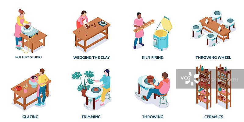 2.5D陶艺组合套装图片素材