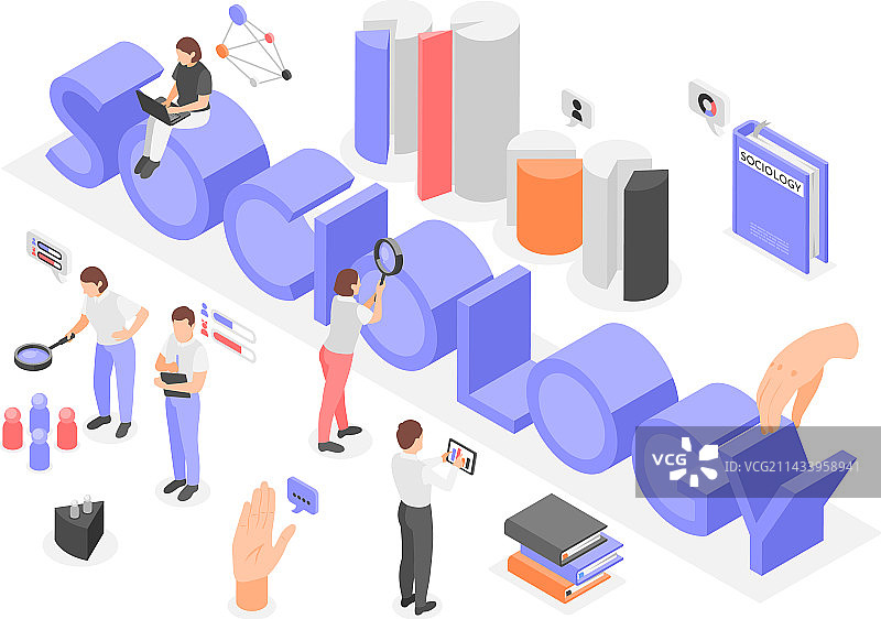 社会学2.5D文本构成图片素材